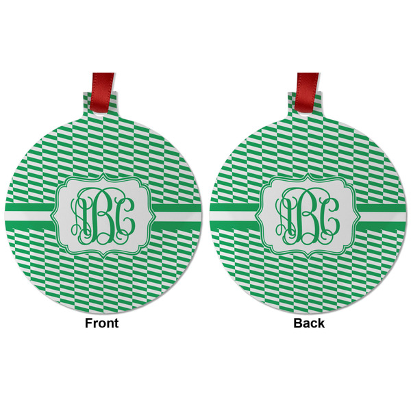 Zig Zag Metal Ball Ornament - Front and Back