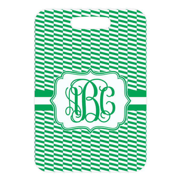 Zig Zag Metal Luggage Tag - Front Without Strap