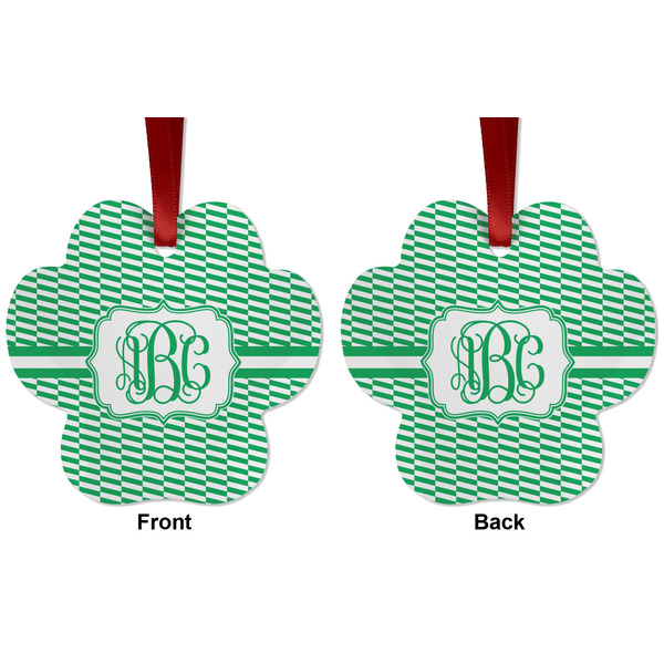 Zig Zag Metal Paw Ornament - Front and Back