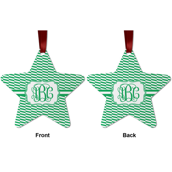 Zig Zag Metal Star Ornament - Front and Back