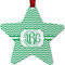 Zig Zag Metal Star Ornament - Double Sided w/ Monogram
