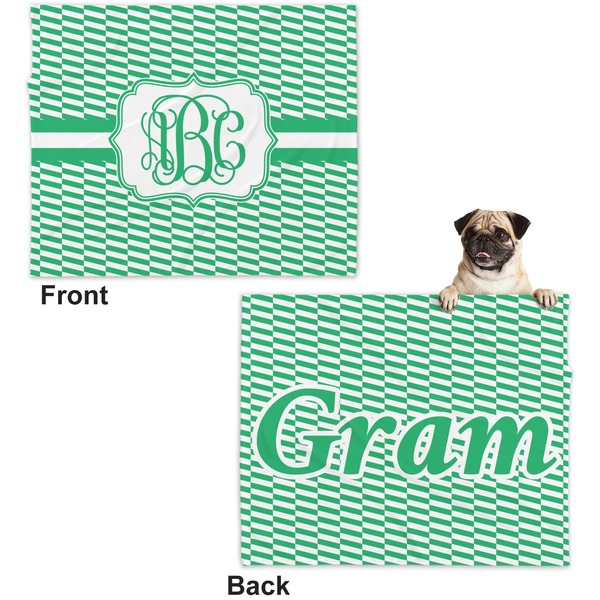 Zig Zag Microfleece Dog Blanket - Large- Front & Back