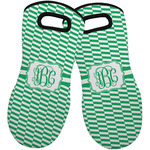 Zig Zag Neoprene Oven Mitts - Set of 2 w/ Monogram