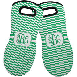 Zig Zag Neoprene Oven Mitts - Set of 2 w/ Monogram