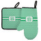 Zig Zag Left Oven Mitt & Pot Holder Set w/ Monogram