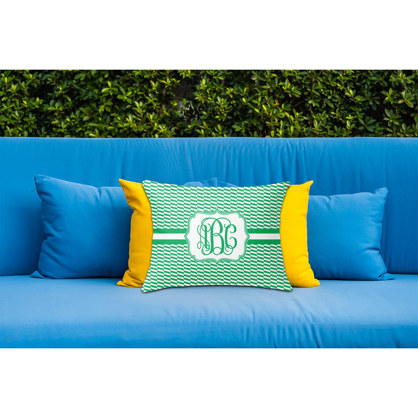 Zig Zag Outdoor Throw Pillow  - LIFESTYLE (Rectangular - 20x14)