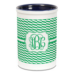 Zig Zag Ceramic Pencil Holders - Blue