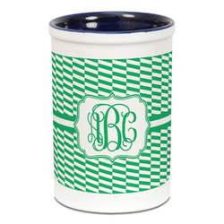 Zig Zag Ceramic Pencil Holders - Blue