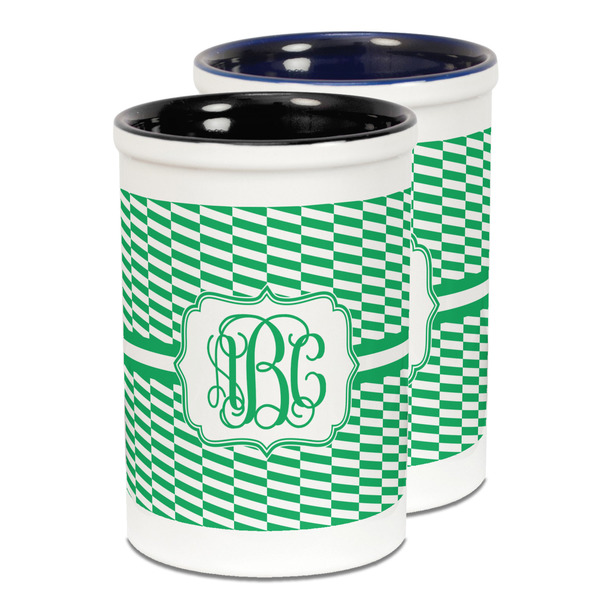 Custom Zig Zag Ceramic Pencil Holder - Large