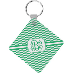Zig Zag Diamond Plastic Keychain w/ Monogram