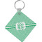 Zig Zag Diamond Plastic Keychain w/ Monogram