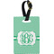 Zig Zag Plastic Luggage Tag - Rectangular w/ Monogram