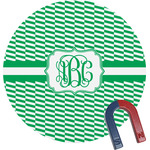 Zig Zag Round Fridge Magnet (Personalized)