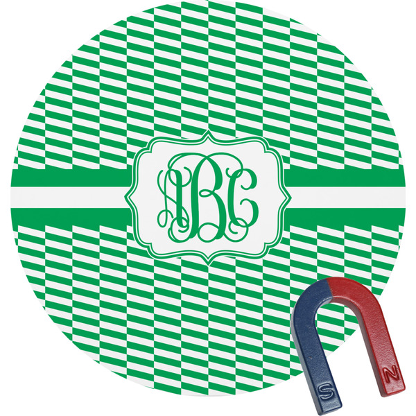 Custom Zig Zag Round Fridge Magnet (Personalized)