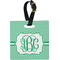 Zig Zag Plastic Luggage Tag - Square w/ Monogram