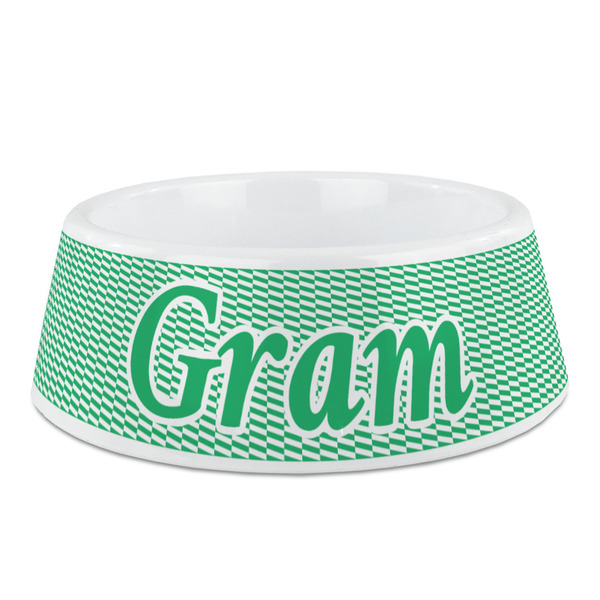 Custom Zig Zag Plastic Dog Bowl - Medium (Personalized)