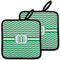 Zig Zag Pot Holders - Set of 2 w/ Monogram