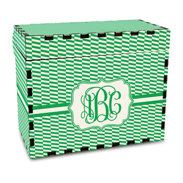 Custom Zig Zag Wood Recipe Box - Full Color Print (Personalized)