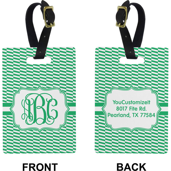 Zig Zag Rectangle Luggage Tag (Front + Back)