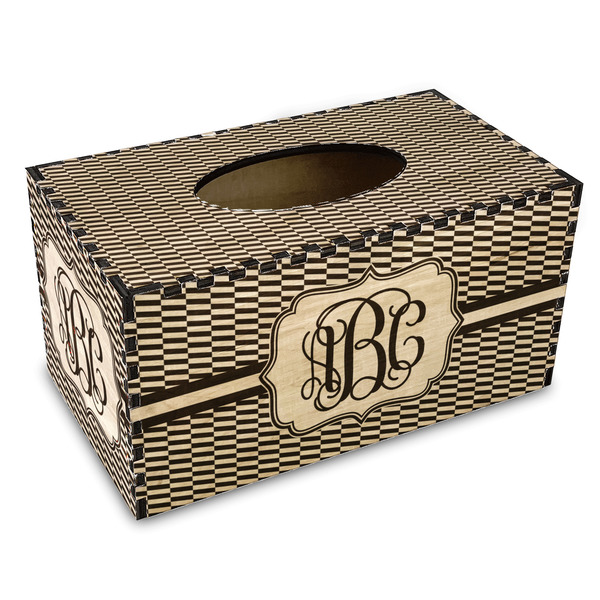 Custom Zig Zag Wood Tissue Box Cover - Rectangle (Personalized)