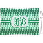 Zig Zag Rectangular Glass Appetizer / Dessert Plate - Single or Set (Personalized)