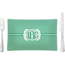 Zig Zag Rectangular Glass Lunch / Dinner Plate - Single or Set (Personalized)