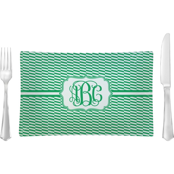 Custom Zig Zag Glass Rectangular Lunch / Dinner Plate (Personalized)