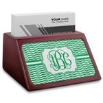 Zig Zag Red Mahogany Business Card Holder (Personalized)