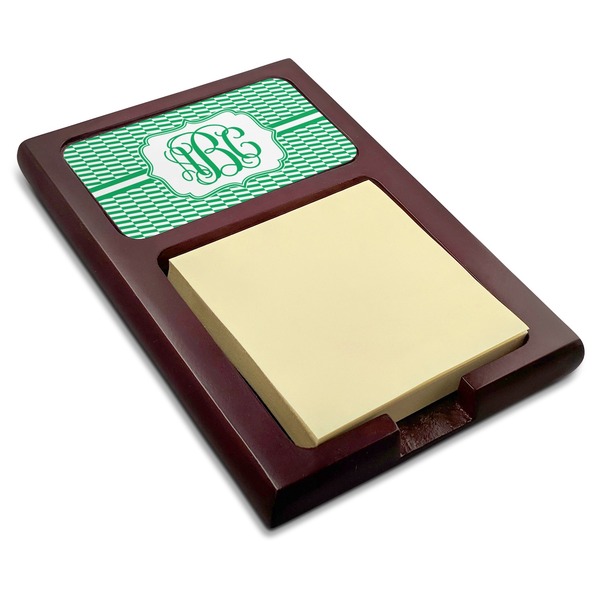 Custom Zig Zag Red Mahogany Sticky Note Holder (Personalized)