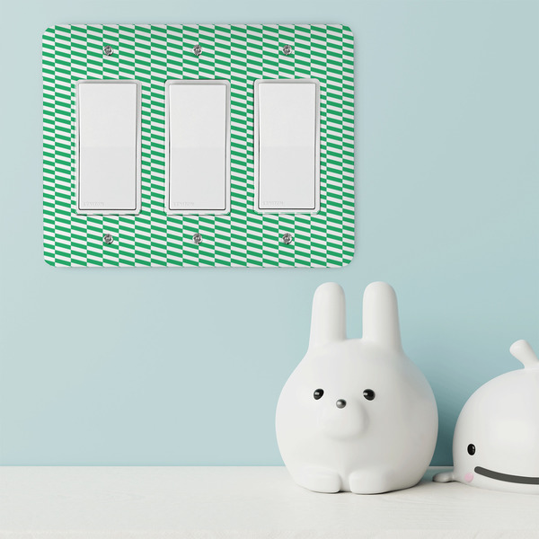 Zig Zag Rocker Light Switch Covers - Triple - IN CONTEXT