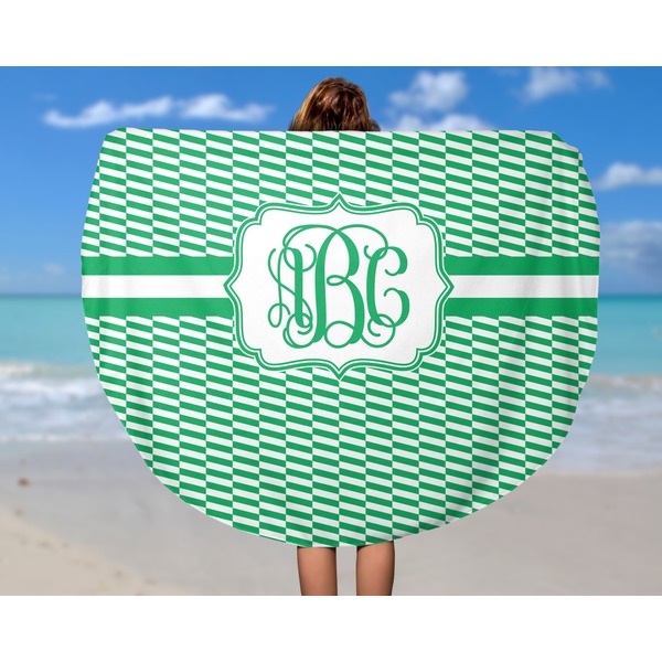 Zig Zag Round Beach Towel - In Use