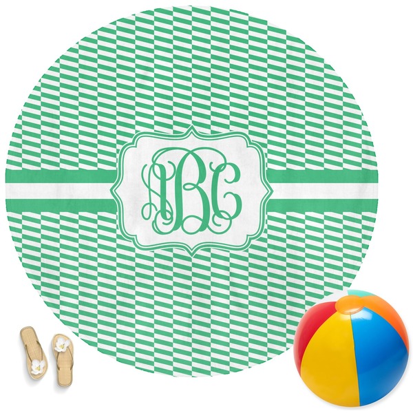 Custom Zig Zag Round Beach Towel (Personalized)