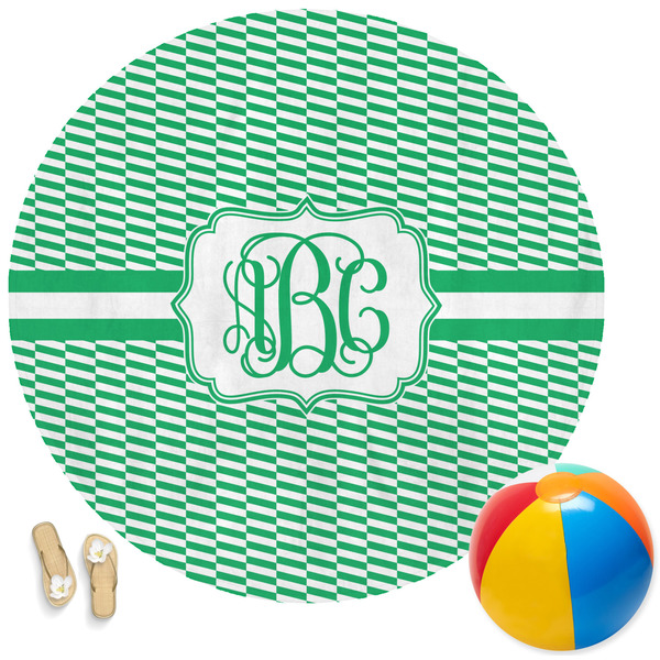 Custom Zig Zag Round Beach Towel (Personalized)