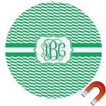 Zig Zag Round Car Magnet - 6" (Personalized)