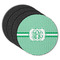 Zig Zag Round Rubber Backed Coasters - Set of 4 (Personalized)