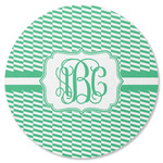 Zig Zag Round Rubber Backed Coaster (Personalized)