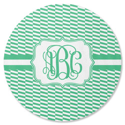 Zig Zag Round Rubber Backed Coaster (Personalized)