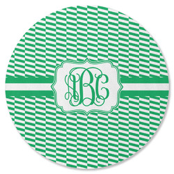 Zig Zag Round Rubber Backed Coaster (Personalized)