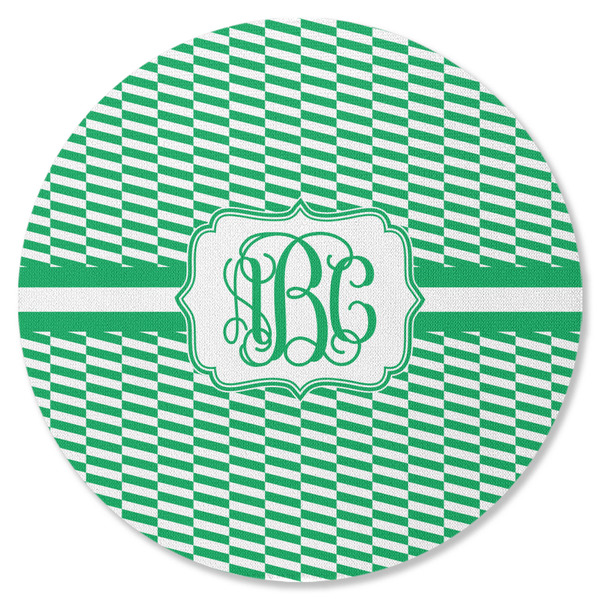 Custom Zig Zag Round Rubber Backed Coaster (Personalized)