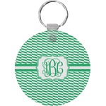 Zig Zag Round Plastic Keychain (Personalized)