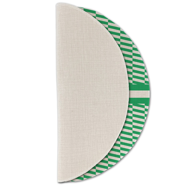 Zig Zag Round Linen Placemats - HALF FOLDED (single sided)