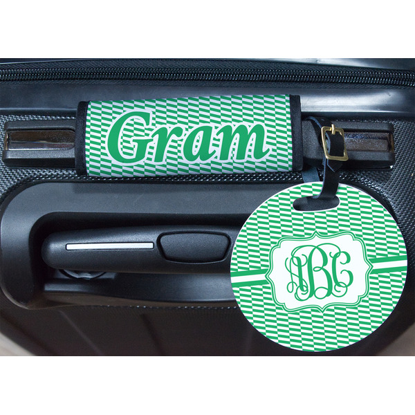 Zig Zag Round Luggage Tag & Handle Wrap - In Context