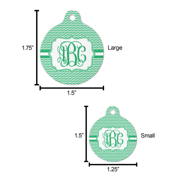 Zig Zag Round Pet ID Tag - Large - Comparison Scale