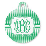 Zig Zag Round Pet ID Tag (Personalized)