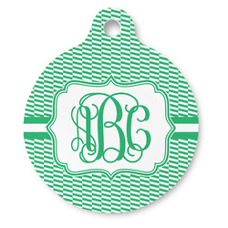 Zig Zag Round Pet ID Tag - Large (Personalized)