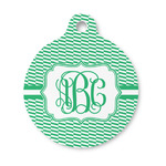 Zig Zag Round Pet ID Tag - Small (Personalized)