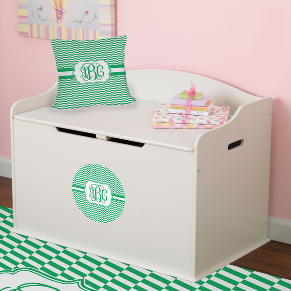 Zig Zag Round Wall Decal on Toy Chest