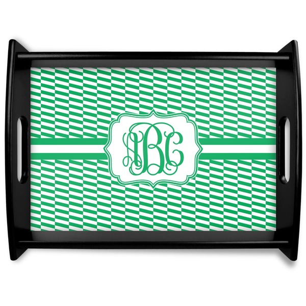 Custom Zig Zag Black Wooden Tray - Large (Personalized)