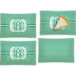 Zig Zag Set of 4 Glass Rectangular Appetizer / Dessert Plate (Personalized)