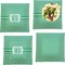 Zig Zag Set of 4 Glass Square Lunch / Dinner Plate 9.5" (Personalized)